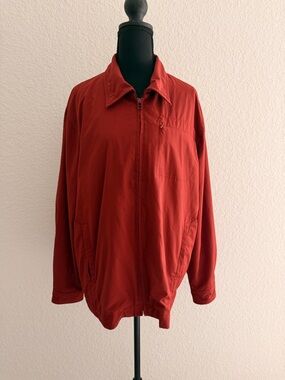 Oseca Deep Red Lightweight Zip Front Jacket | Lined Casual  w/ Interior Pockets